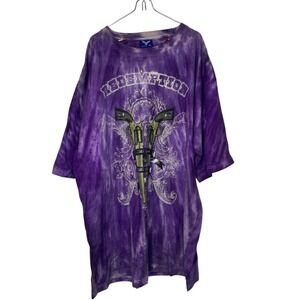 Metal Jeans Men's T-Shirt Vtg The Quick & The Dead Tie Dye Oversized Purple 3XL